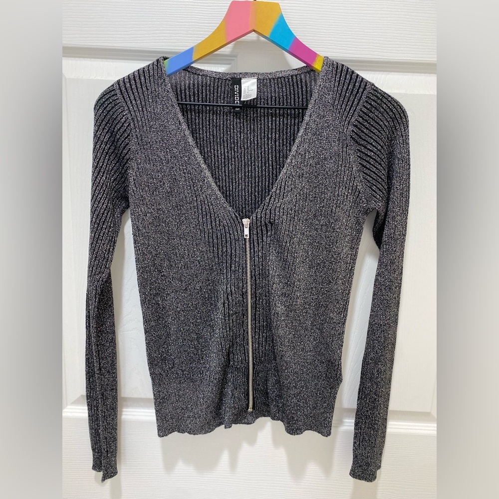 H & M Metallic Cardigan Size Medium